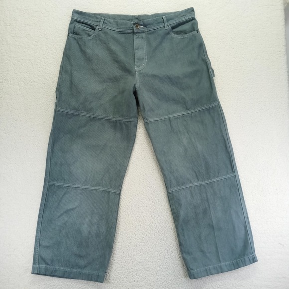 No Boundaries Other - No Boundaries‎ Mens Carpenter Pants 38x31 Green Double Knee Canvas Baggy